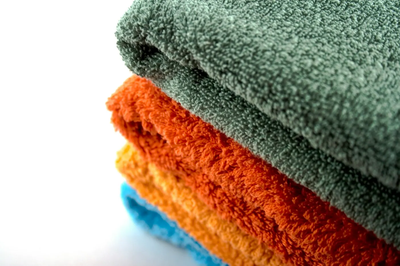 Stack of freshly washed, folded towels